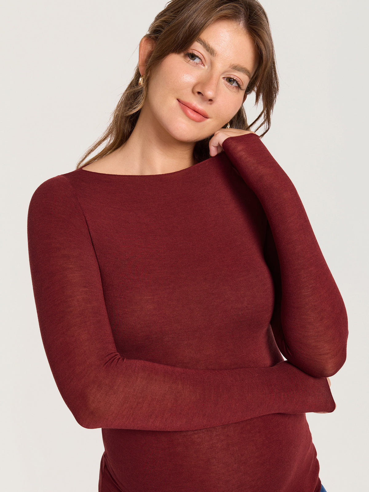 Ultralight Merino Wool Boatneck Maternity Top