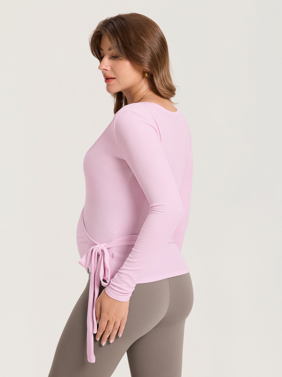 Modal Rib Knit Maternity Ballet Wrap Top