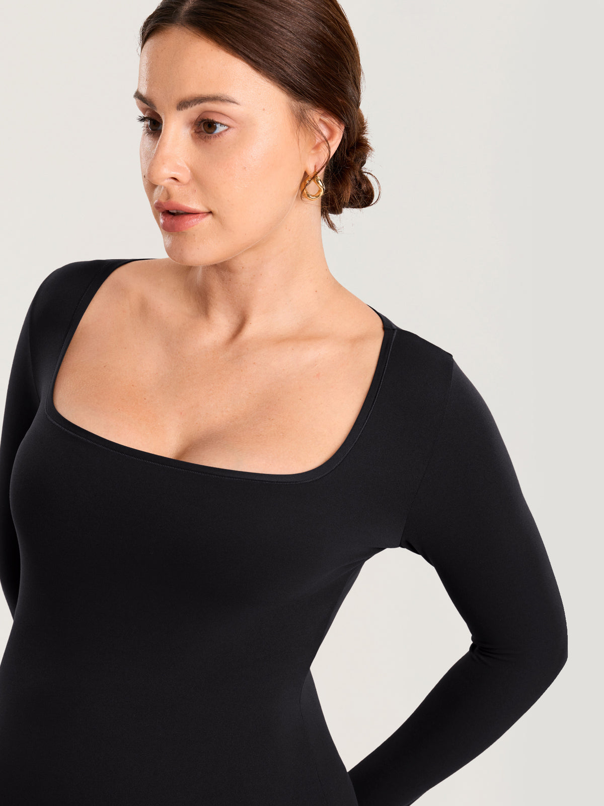 AirSoft Square Neck Maternity Top - Long Sleeves