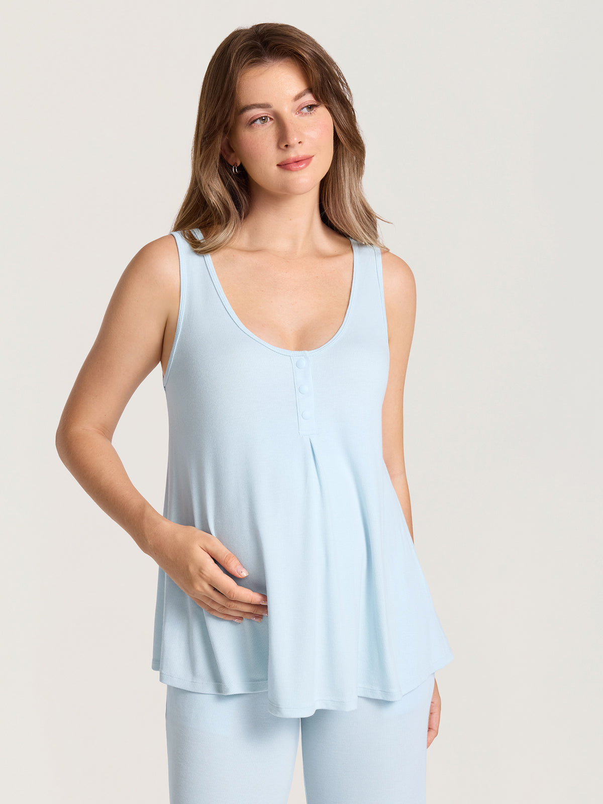 Ribbed Modal Relaxed Maternity Tank Top