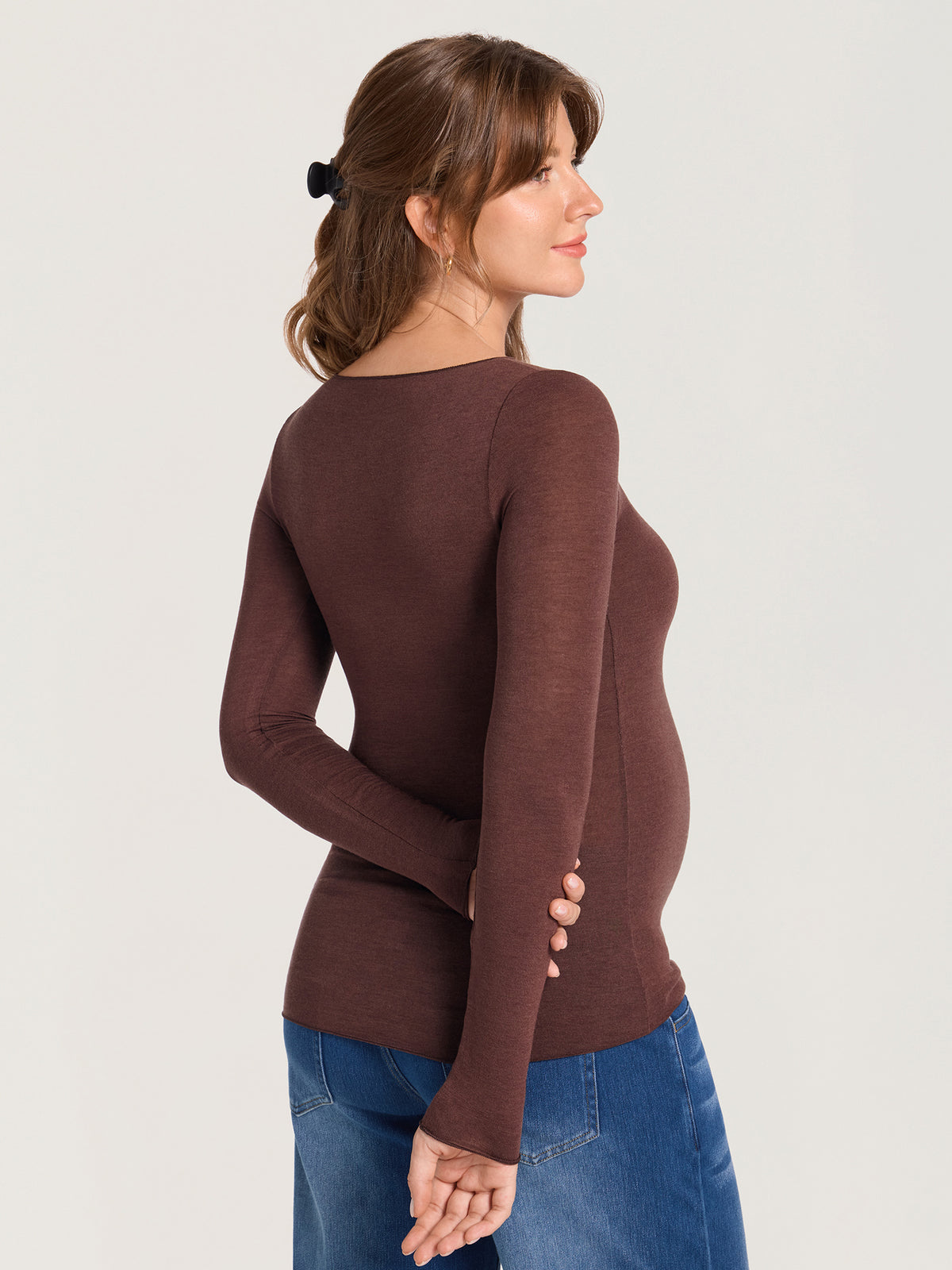 Ultralight Merino Wool Boatneck Maternity Top