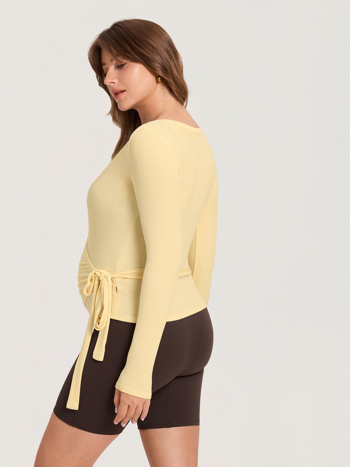 Modal Rib Knit Maternity Ballet Wrap Top